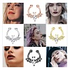 316L Stainless Steel Clear Cubic Zirconia Halloween Bat Clip-on Nose Septum Rings WG4B0C3-02-1