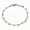 Two Tone 304 Stainless Steel Heart Link Chain Jewelry Sets SJEW-H103-12GP-2