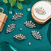 6Pcs 2 Colors Crown Alloy Crystal Rhinestone Brooch JEWB-FH0001-67-4