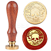 Brass Wax Seal Stamp with Handle AJEW-WH0184-1149-1
