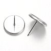 Tarnish Resistant Flat Round Stainless Steel Stud Earring Settings LS-X-STAS-M227-12mm-2