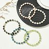 Natural Gemstone & Synthetic Hematite Non-magnetic Beaded Stretch Bracelets for Women BJEW-JB13940-1