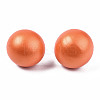 Painted Half Round Schima Wood Earrings for Girl Women EJEW-T017-02E-2