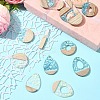 16Pcs 8 Styles Transparent Resin & White Wood Pendants RESI-FS0001-82-8