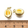 Brass Enamel Pendants KK-P295-49G-3
