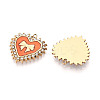 304 Stainless Steel Pave Crystal Rhinestone and Enamel Pendants STAS-T068-31A-2