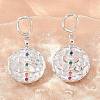 Brass Micro Pave Colorful Cubic Zirconia Dangle Hoop Earrings EJEW-G471-42P-3