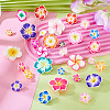 50Pcs 5 Styles Handmade Polymer Clay 3D Flower Plumeria Beads CLAY-TA0001-68-6