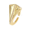 Brass Micro Pave Cubic Zirconia Adjustable Cuff Rings RJEW-C140-01G-4
