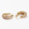 Brass Micro Pave Clear Cubic Zirconia Hoop Earrings EJEW-C502-07G-2