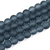 Frosted Transparent Glass Beads Strands GLAA-S031-8mm-12-01-1