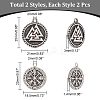 Unicraftale 4Pcs 2 Style 304 Stainless Steel Pendant STAS-UN0055-80-3