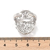 Brass Micro Pave Cubic Zirconia Adjustable Cuff Rings for Women RJEW-C129-07P-5