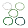 5Pcs Glass & Natural Cultured Freshwater Pearl Beads Stretch Bracelets for Women BJEW-JB13521-3