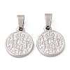 304 Stainless Steel Coin Pendants STAS-F183-01P-B-1