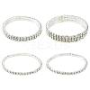 4Pcs 3 Style Brass Rhinestone Tennis Stretch Bracelet Sets for Girlfriend BJEW-FS0001-06-1