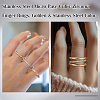 2Pcs Stainless Steel Micro Pave Cubic Zirconia Finger Rings RJEW-UN0003-10B-3
