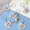 6Pcs Blue Beard Keychain: Perfect Gift for Father's Day AJEW-SP0001-39-4
