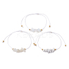 3Pcs 3 Styles Gemstone Braided Bead Bracelets BJEW-JB11146-07-4