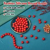 100Pcs Silicone Beads Round Rubber Bead 15MM Loose Spacer Beads for DIY Supplies Jewelry Keychain Making JX451A-2