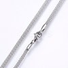 304 Stainless Steel Mesh Chain Necklaces NJEW-F227-06P-04-2