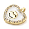 Rack Plating Brass Micro Pave Clear Cubic Zirconia with Enamel Charms KK-G515-12B-3