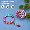 WEWAYSMILE 50Pcs 5 Styles 15mm Silicone Round Beads Making Kit JX489A-3