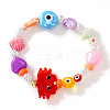 Summer Sweet Colorful Glass & Imitation Pearl Beaded Stretch Bracelets OM6102-3-1
