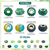 90Pcs 15 Styles Green Series Large Hole Resin European Beads OPDL-SP0001-02-2