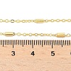 Brass Cable Chains with Column Beaded Necklace for Women LS-NJEW-P265-24G-2