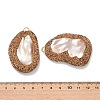 Rack Plating Brass Topaz Rhinestone Big Pendants KK-K362-09G-3