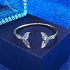 Mermaid Tail Alloy Enamel Cuff Bangle JB744A-2