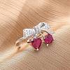 Brass Micro Pave Cubic Zirconia Cuff Rings for Women RJEW-A062-01P-1