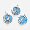 Synthetic Turquoise Kitten Pendants G-J386-B03-1