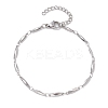 Non-Tarnish 304 Stainless Steel Rectangle Link Chain Bracelets for Women Men BJEW-JB10272-01-1