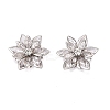 Acrylic Rhinestone Flower Flat Back Cabochons RSB027-06-1
