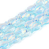 Transparency Electroplate Glass Beads Strands GLAA-T023-40A-03-1