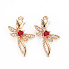 Rack Plating Brass Micro Pave Clear Cubic Zirconia Pendants X-KK-T060-66C-RS-2