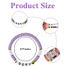 10Pcs 10 Style Encourage Word Polymer Clay Heishi Surfer Stretch Bracelets Set with Heart BJEW-SW00041-7