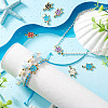 40Pcs 5 Colors Zinc Alloy Enamel Connector Charms ENAM-YS0001-08-8