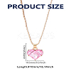 1Pc Hot Pink Heart Zinc Alloy Glass Pendant Box Chain Necklaces for Women NJEW-LP0004-20-2