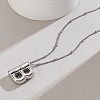 1pc Brass Chain with Alloy Letter Pendants Necklaces NJEW-LP0001-41B-P-3