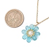 Glass & Glass Pearl Beads Pendants Necklaces for Women NJEW-MZ00106-04-3