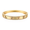 Cubic Zirconia Word Love Hinged Bangle BJEW-N014-021A-4