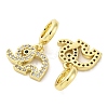 Brass Micro Pave Cubic Zirconia European Dangle Charms KK-D325-11G-2