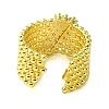 Brass Micro Pave Cubic Zirconia Open Cuff Rings RJEW-K256-03G-3
