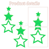 5 Pairs 5 Colors Hollow Star Acrylic Dangle Stud Earrings for Woman EJEW-AN0004-10-3