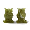 Natural Southern Jade Carved Figurines DJEW-L023-G08-1