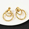 304 Stainless Steel Twist Double Ring Dangle Stud Earrings EJEW-K268-30G-2