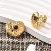 304 Stainless Steel Tiger Eye Stud Earrings EJEW-V016-03G-3